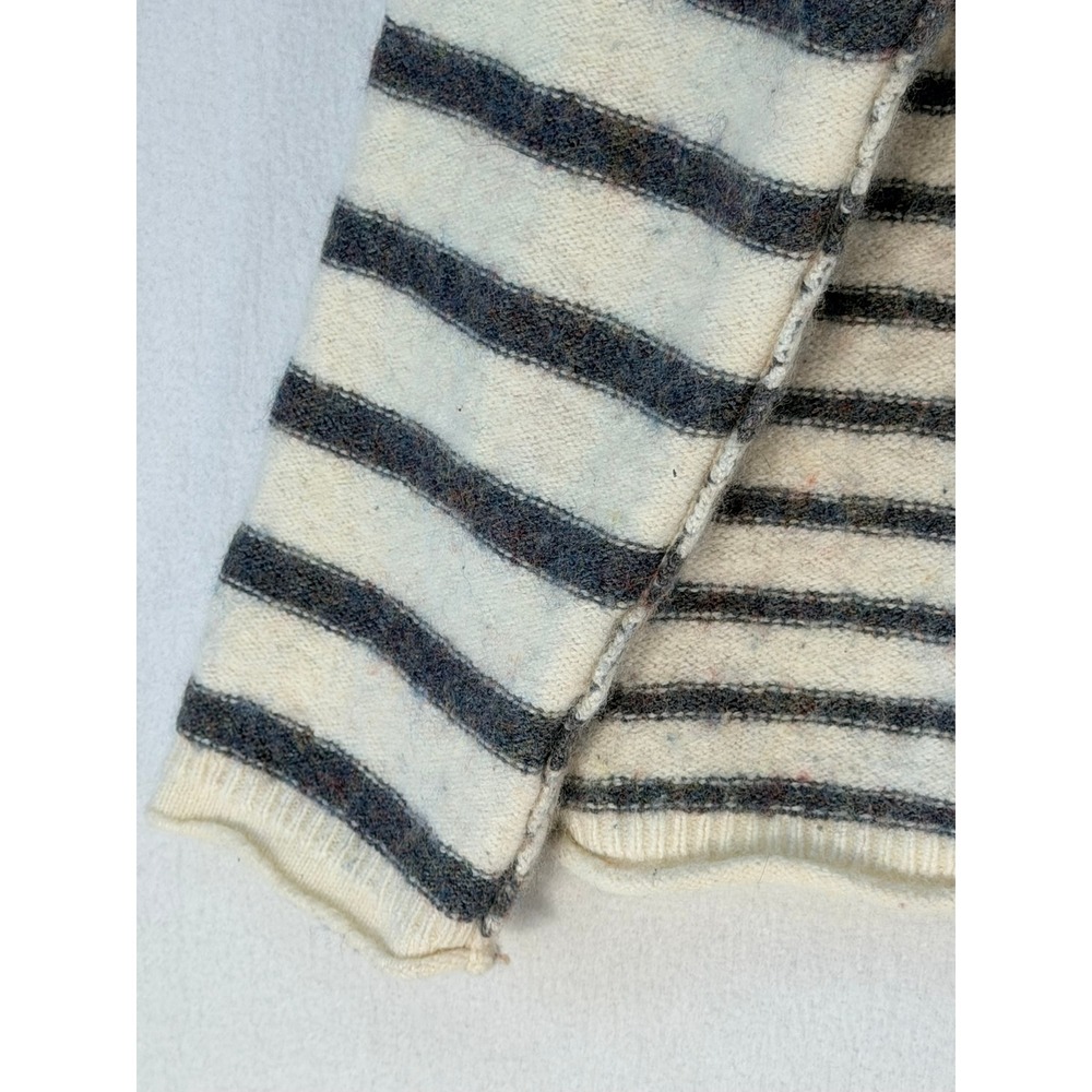 Madewell Striped Mockneck Merino Wool Blend Sweater Cream Charcoal Grey Womens M - Picture 5 of 12